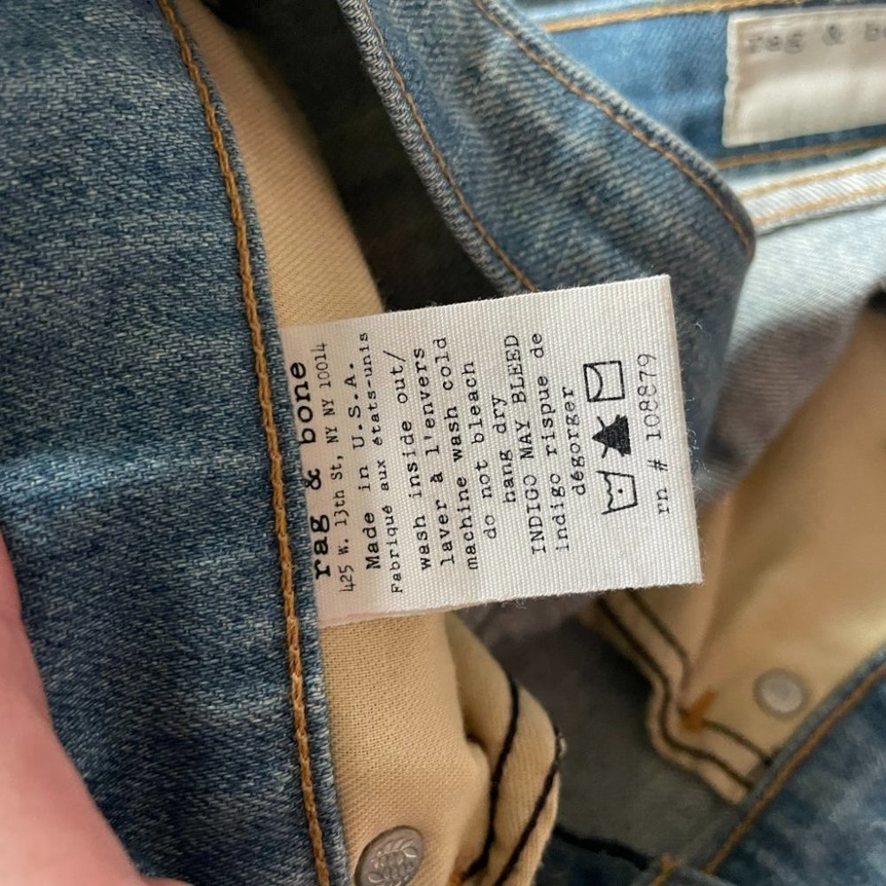 rag & bone Blue Straight Leg Jeans - Picture 5 of 10